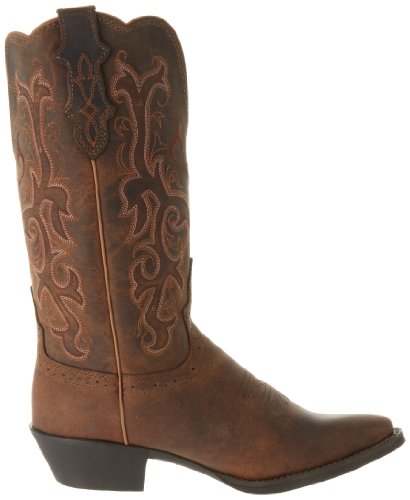 Justin Boots Women's Stampede Collection 12" Boot Narrow Rounded Toe Western Rubber Outsole,Tan Puma Cowhide,7 B US