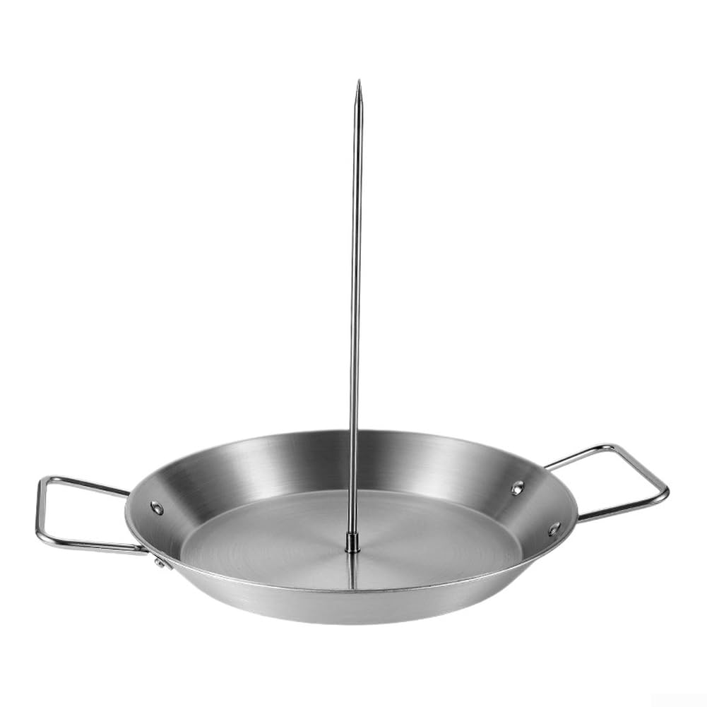 Sartén vertical de acero inoxidable para Shawarma,Para Gyros y Tacos Al Pastor,Estante desmontable para pollo BBQ para cocinar en casa,Plata