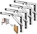 Console pieghevole da 30 cm, 4 pezzi, in acciaio inox, per panche e scaffali, supporto pieghevole, portata: 105 kg