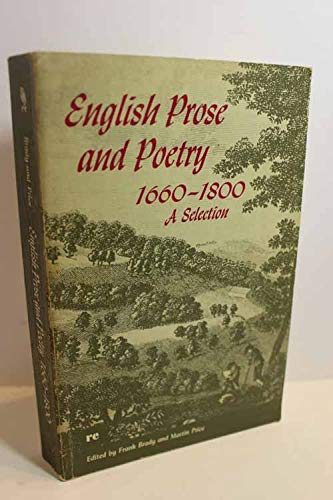 English Prose & Poetry: Sixteen Sixty to Eighte... 003010565X Book Cover