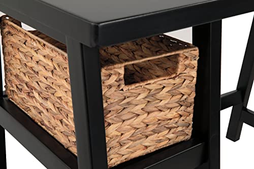 Signature Design By Ashley Mirimyn Vintage 42" Home Office Desk With Basket, Distressed Black #TOP5