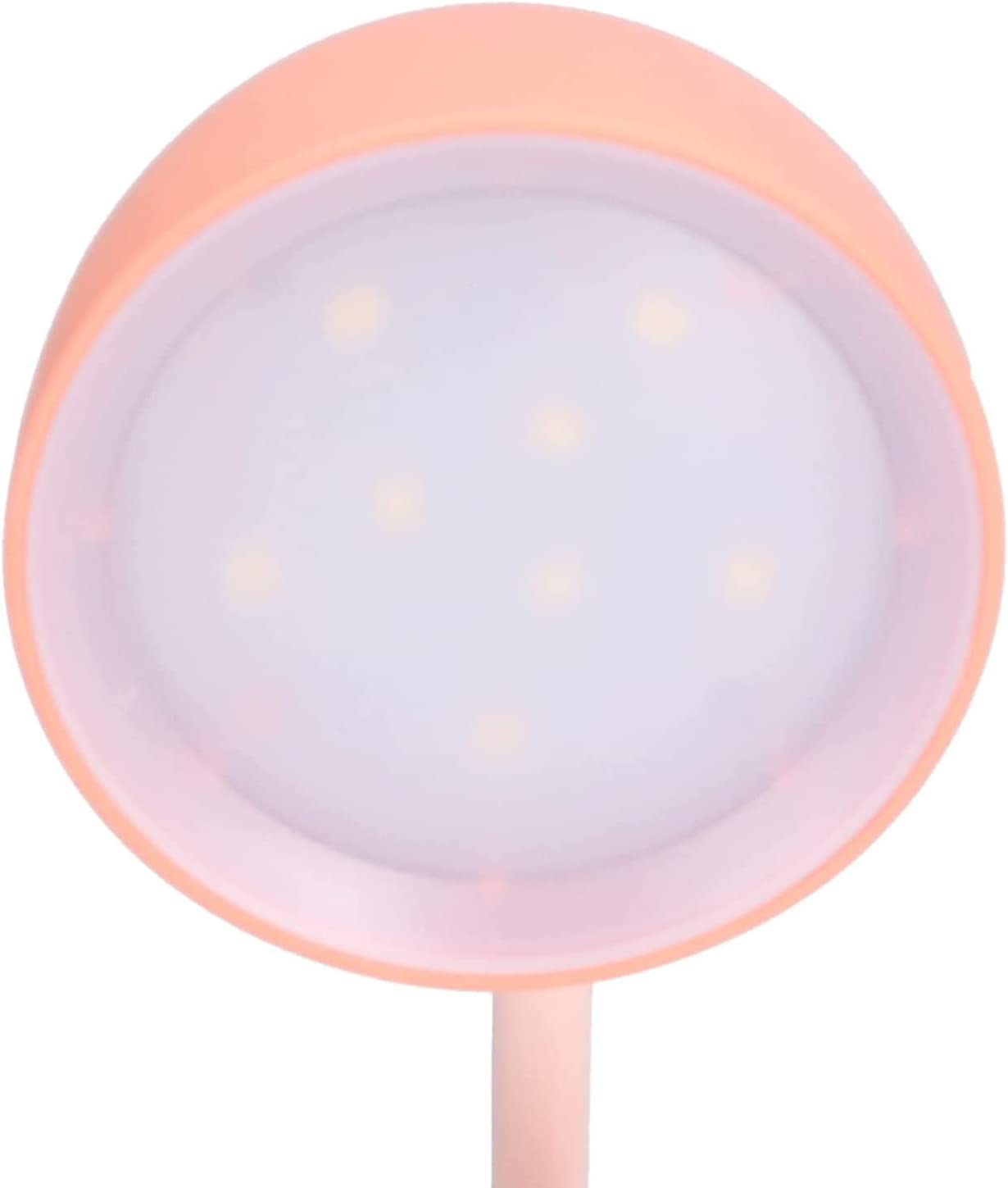 Lámpara Escritorio Lámpara De Escritorio LED Mesa Ajustable Encantadora, Carga USB Lindo con Sacapuntas para Hacer La Tarea Protección Ocular(Pink)