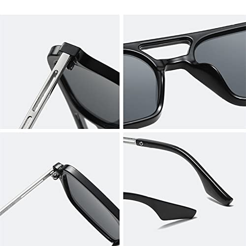 Lunettes de soleil pilote double pont rétro dégradé rose - 6