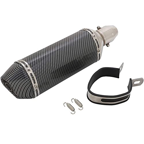 Andux Zone Motorrad-Endschalldämpfer 47mm - Abnehmbarer Universal-Schalldämpfer In Silber