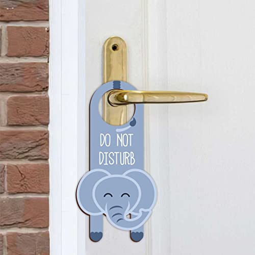 Image of CVANU Do Not Disturb Elephant Shaped Wooden Door Sign Hanger Size(24cm x 12cm) cv66