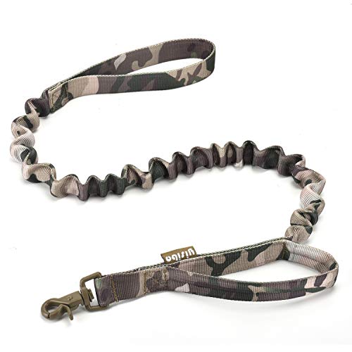 yisibo Tactical Bungee Dog Leash with Two Safty Handle for Small Medium Dogs (Camouflage)