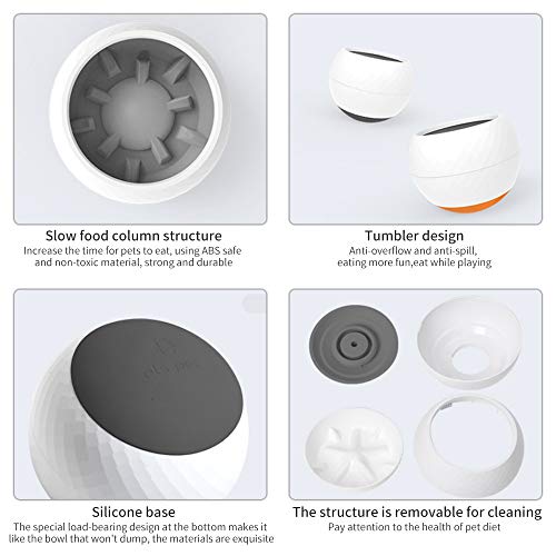 Anself els animal de estimação Pet Dog Feeder Slow Food Eating No Spill Pet Bowl Interativo Tumbler