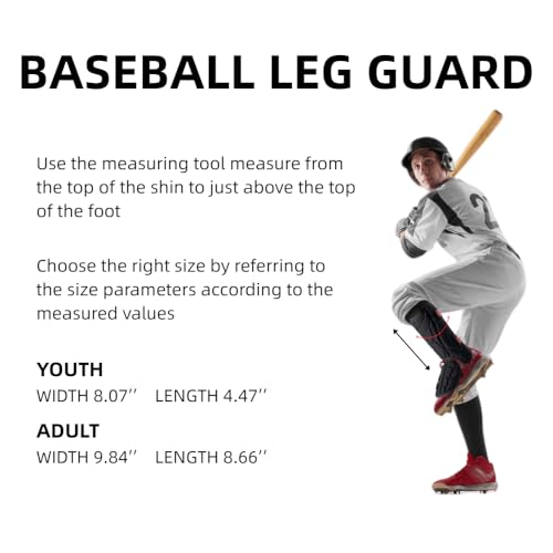 Norespnea Batter's Leg Guard, Baseball Shin Guard, Batter's Baseball Softball Leg Guard for Youth and Adult-Black(Youth)