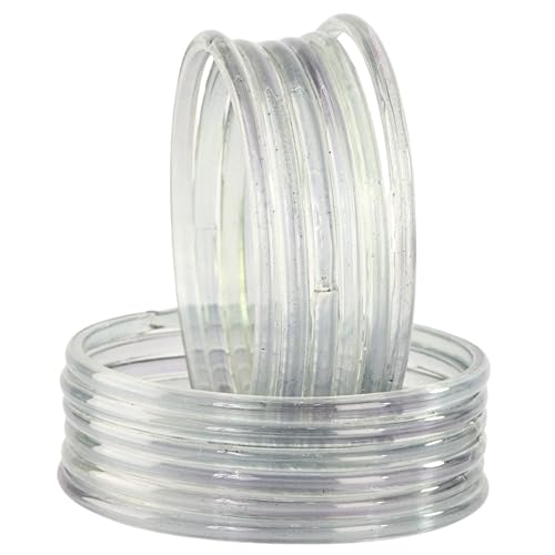 Image of STYOLLO Viral Jelly Transparent Plain Glass Chudi Set For Women & Girls | Traditional Bangle Set | Stylish Bangles For Girls | Ethnic Wedding, Festive & Daily Jewelry | Classic Designer Churi - Set Of 12