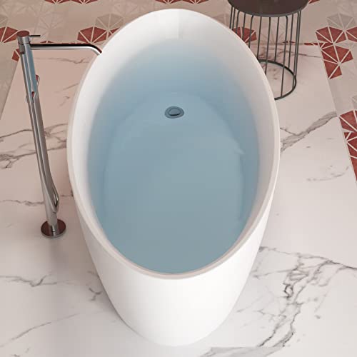 Mokleba 67" Acrylic Freestanding Bathtub, Elegant Skirted Free Standing Tub, Soaking Tub With Integrated Slotted Overflow, Toe-Tap Chrome Drain, Cupc Certified, Glossy White #TOP2