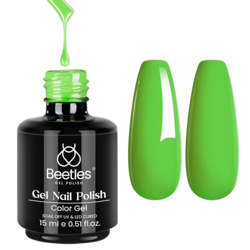 Beetles Green Gel Nail Polish, 15ML Lime Green Gel Polish