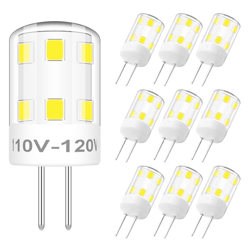 G4 LED�d�� AC110-120V (��d��12V�ł͂���܂���) 2W���� 30W�n���Q�� 200LM �f�C���C�g�z���C�g 6000K �����@�\�t�� G4 �o�C�s���x�[�X �i��/�L���r�l�b�g��/�Ő����C�g/�p�X���C�g�p 10�p�b�N