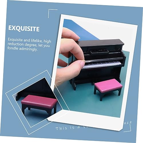 Garneck 1 Conjunto Mini Enfeite De Piano 1/12 Móveis De Casa De Bonecas Mini Piano Figura Modelo De