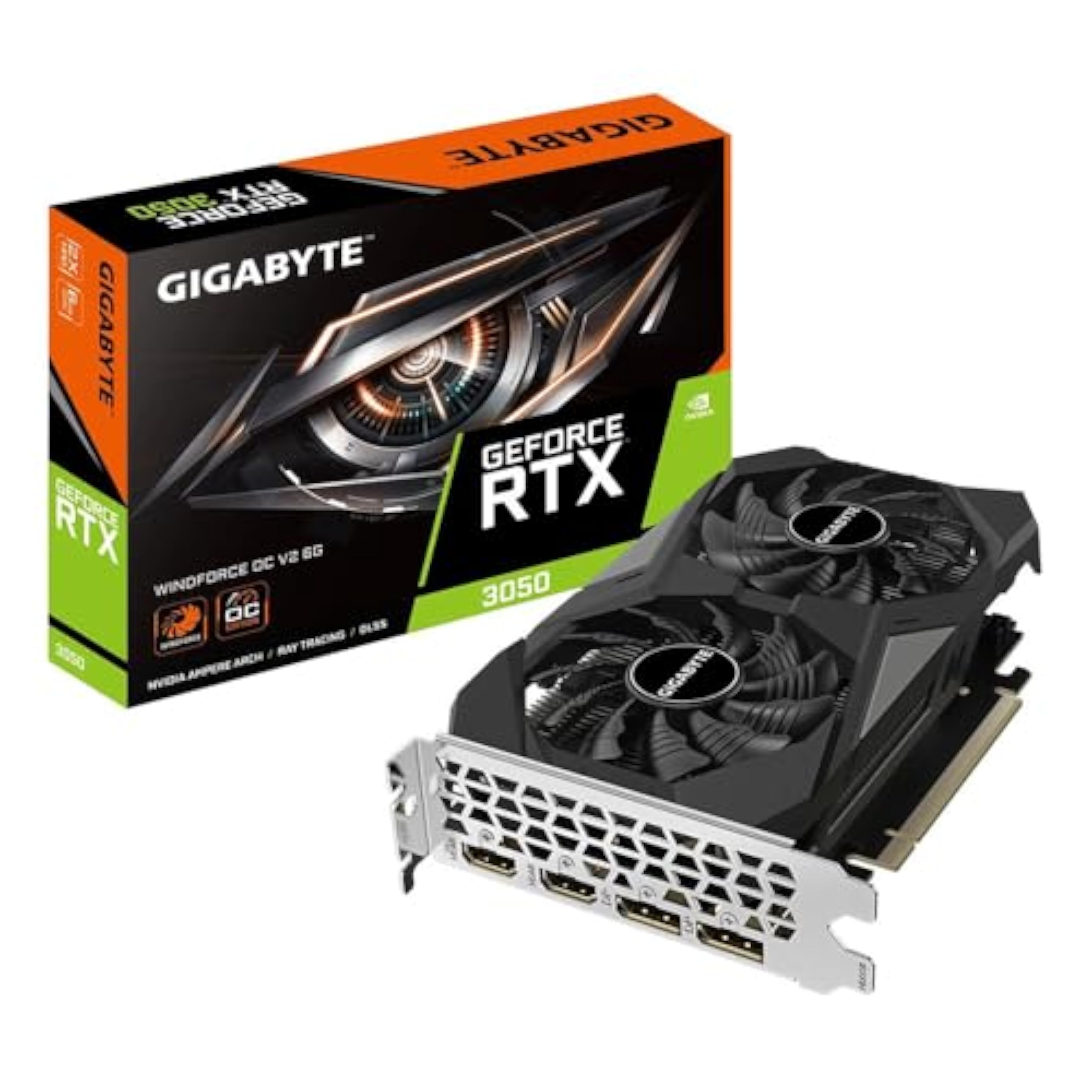 GIGABYTE Grafikkarte GeForce RTX 3050 WINDFORCE OC V2 6G - 6 GB GDDR6 OC