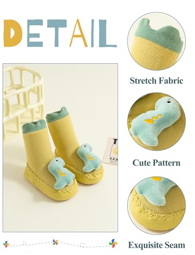 Happy Cherry Baby Kid Non-slip Rubber Sole Socks Shoes Indoor Soft First Walking Floor Booties Slipper for Toddler Girls Boys2