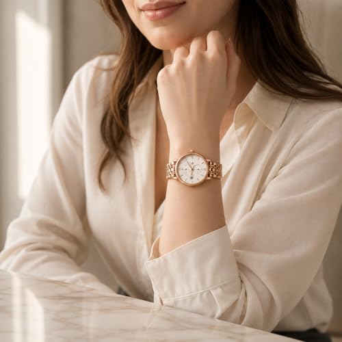 Image of MOOVER Women's Analog Quartz Watch with Stainless Steel Strap