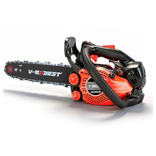 V-MODEST Top Handle Chainsaw 12 inch 25cc Gas Chainsaw 2-Stroke