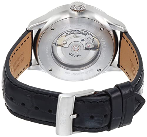Gevril 43505-05 Men's Vaughan Swiss Automatic Watch, Genuine Italian Black Leather Strap3