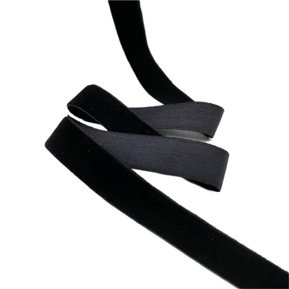 WEITINGKKK Ribbons for Gift Wrapping, Wedding Decor Ribbons 5 Yards Multicolor Velvet Ribbon 6-25mm Handmade Fringe Fabric(Black,25mm)