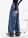 EMMIOL Jeans for Women Wide Leg Baggy Jeans Y2K Casual Loose Boyfriends Trousers Vintage Streetwear Mid Blue, XS