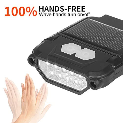 Fishnu Sanlite - Solar Mountaineering Cap Clip Light - Usb Rechargeable - Wave Sensor Headlamp - Built-In Magnetic #TOP2