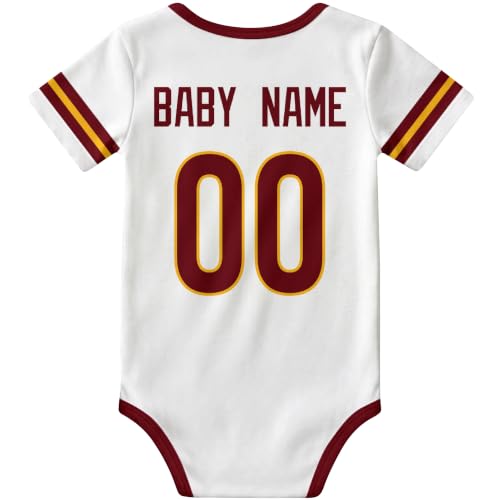 Image of KREDE Baby Clothes Custom Name Bodysuit for Baby Boy Gifts | Short Sleeves Bodysuit with Custom Number Name