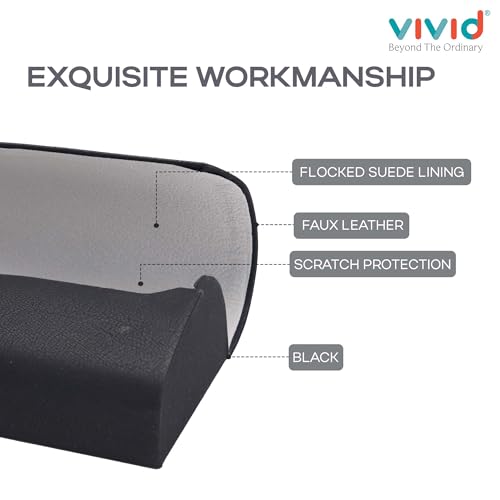 Image of VIVID Vision Unisex Adult Eyewear Specs Case Cover | Screw Driver | Free Cloth | Protect Eye Glasses | Chashma Dibbi | Spectacle Box | Magnetic | Faux Leather | IC-556 | 3 IN 1 | Black