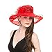 SAFERIN® Women's Organza Church Kentucky Floral Bridal Party Derby Hat Red