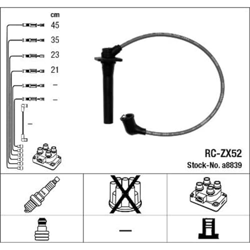 Cable de encendido NGK RC-ZX52 repuesto de alta resistencia 8839 2