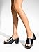 DREAM PAIRS High Chunky Platform Heels for Women Fashion Comfort Slip on Square Open Toe Block Heel Sandals,Size 7.5,Black-PU,SDHS2410W