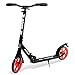 Lightweight and Foldable Kick Scooter - Adjustable Scooter for Teens and Adult, Alloy Deck with High Impact Wheels (Black)