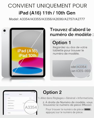 Coque iPad 10e génération avec fente stylet et pochette de rangement multi-angle - 2