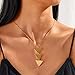 Iaceble Boho Triangle Long Necklace Chain Large Triangle Pendant Necklace Gold Geometric Y Necklaces Long Geometric Necklaces Jewelry for Women