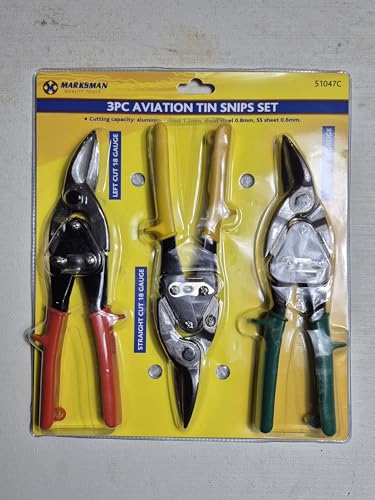 3Pcs Aviation TIN Snips - High-Quality, Auto Latch Release Aviation-Grade Tin Snips with Easy Grip for Cutting Thin Metal Sheets and Strips