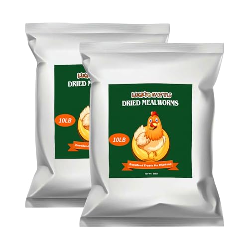 20lbs Mealworms, High-Protein Dried Mealworms for Birds, Chickens, Turtles, Fish, Hamsters and Hedgehogs, Non-GMO and Chemical Free, All Natural Animal Feed