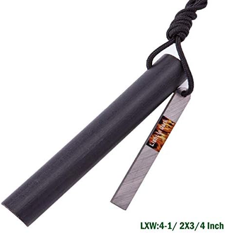 Light In The Dark 3/4'' Monster Ferro Rod with Sharp Striker Survival Fire Starter,Fire Steel for Camping