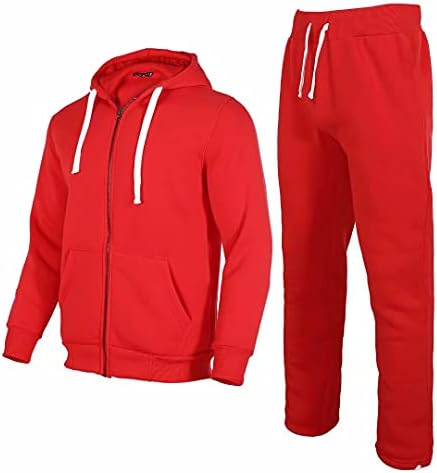 R RAMBLER 1985 Tracksuit Men Fashion Outfit Fleece Hooded Jacket long sweatpants Athletic Sweatsuits for Big and tall Men Jogging Suits Sets (Red,3XL)