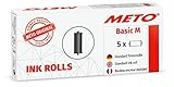 Druckfarbe: schwarz METO Farbrollen für METO Basic M / Arrow M, Handauszeichner (5 Stück, schwarz, 2-zeilig, für 22 x 16 mm Etiketten)