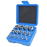 Yuesstloo E-Torx Socket Set, 14 Piece Female E-Torx Star Socket Set, 1/4