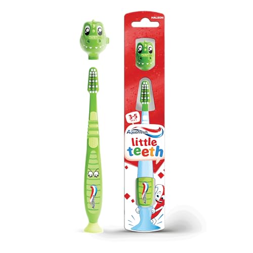 Aquafresh Little Teeth 3-5 Kids Toothbrush, Specially Designed for Children by Dental Experts, Plastic Free Packaging, Soft Toothbrush