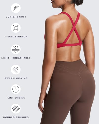 Image of Aoxjox Women's Satara Low Impact Sports Bra | chic front twist, widened cross straps, medium support,breathable fabric, workout fitness yoga crop tank, gym essential