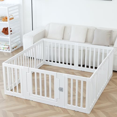 maualiyal Playpen Baby Safety Activity Center multifonctionnel pour intérieur ou extérieur (blanc 150 x 150 cm)