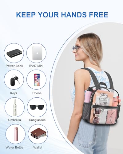 Image of Clear Backpack for Stadium Events, 12x12x6 Small Clear Plastic bag with Reinforced Straps for Game Security Festival Concert