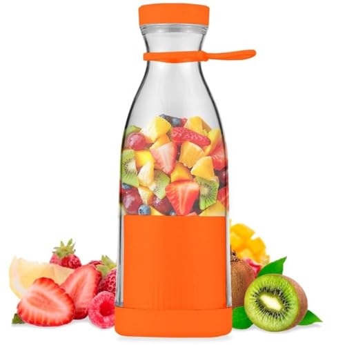 Licuadora Portátil Naranja- Batidora de Vaso Portatil – Licuadora Portátil – Licuadoras Para Zumos y Batidos – Batidora Portatil – Licuadora de Vaso – Batidora Smoothie
