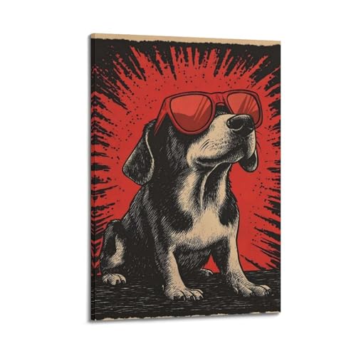 Poster mural vintage Funny Drog 1 sur toile déco salon 60x90 cm