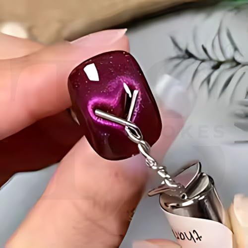 Image of THR3E STROKES HEART MAGNET 3D Cat Eye Gel Polish Nail Magnet Tool for Nail Art Design Magnetic LED Polish Soak Off UV Gel DIY Magnet Stick Manicure Art Tools Kit for Salon Studio or Home (PINHeartMAGNET) (PIN)