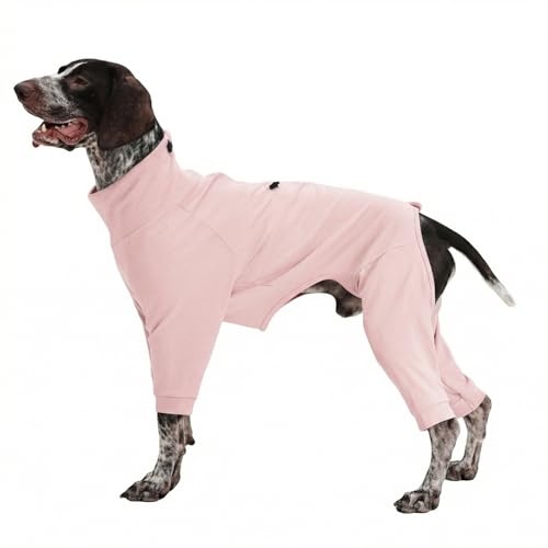 Image of Recovery Suit for Large Dogs, Adjustable Dog Onesie, Pink, XL