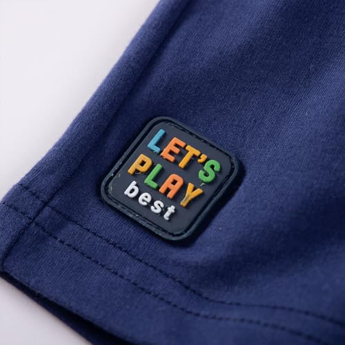 Image of HILEELANG Toddler Boy Summer Short Clothes Sets Cotton Crewneck Tees Shorts Pocket Adjustable Knite Shorts Playwear Sets