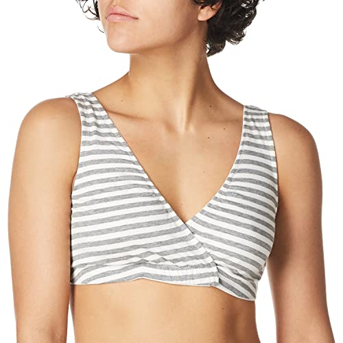 Motherhood Maternity Damen Still Wickelfalten vorne BH, Grau/Wolkenstreifen, X-Large Cover