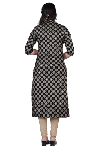 Image of Rayon Knee Length Printed Straight Kurti for Women | Kurtas for Women | Women Kurta | Round Neck Full Sleeves Short Kurti for Women's